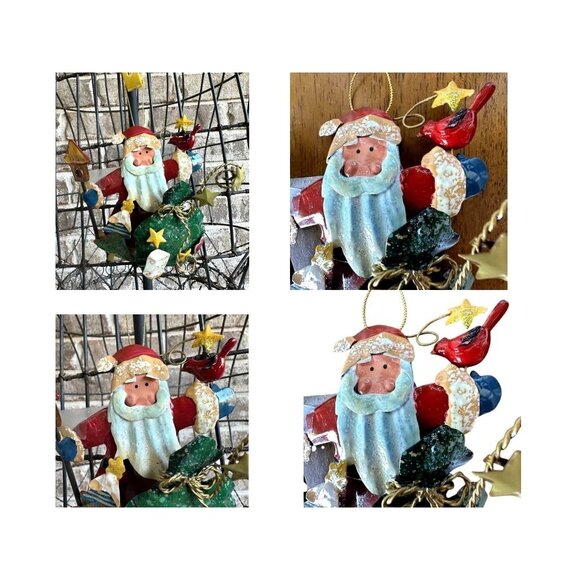 NWT VTG  Kurt Adler Santa Cardinal Birdhouse Christmas Tree Ornament Met… - Picture 5 of 12